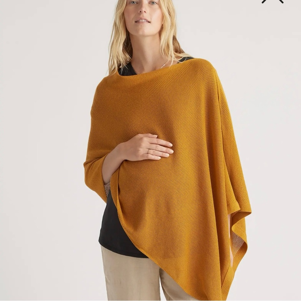 Elegant Mustard Sweater Poncho